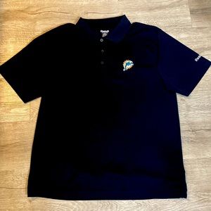 Men’s Black Reebok Miami Dolphins Large S/S Polo, Never Worn